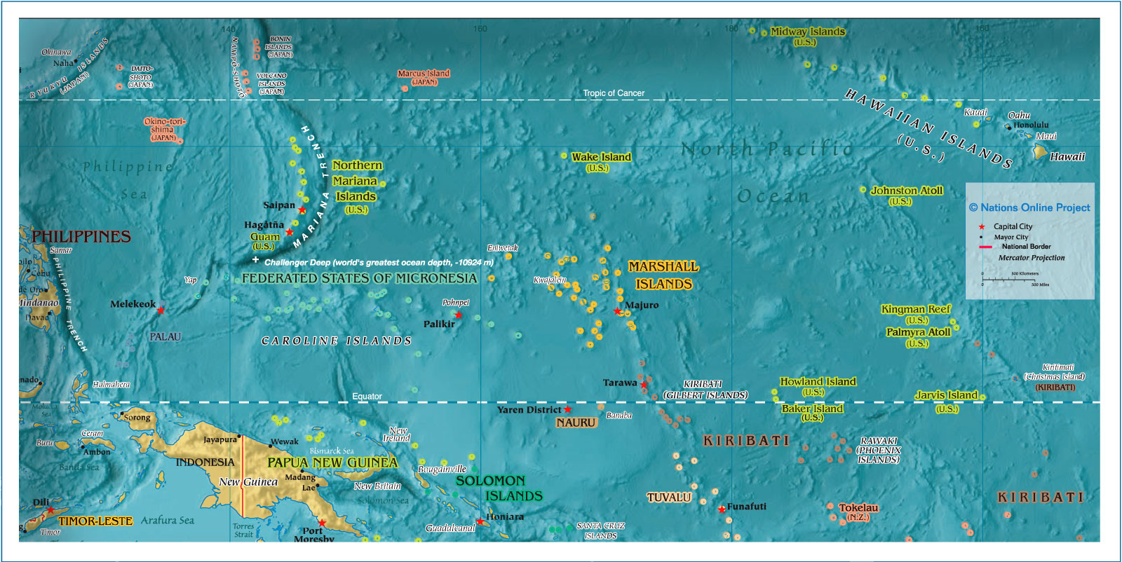 micronesie carte pacifique ocean